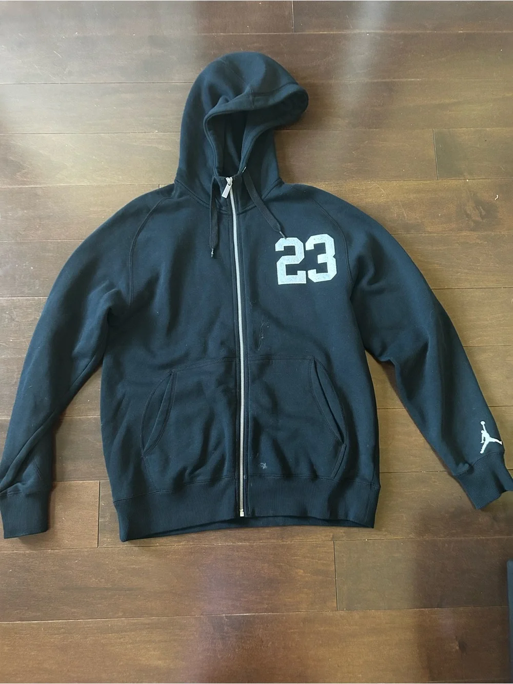 Jordan Black Zip-Up Hoodie with 23 Chest Graphic